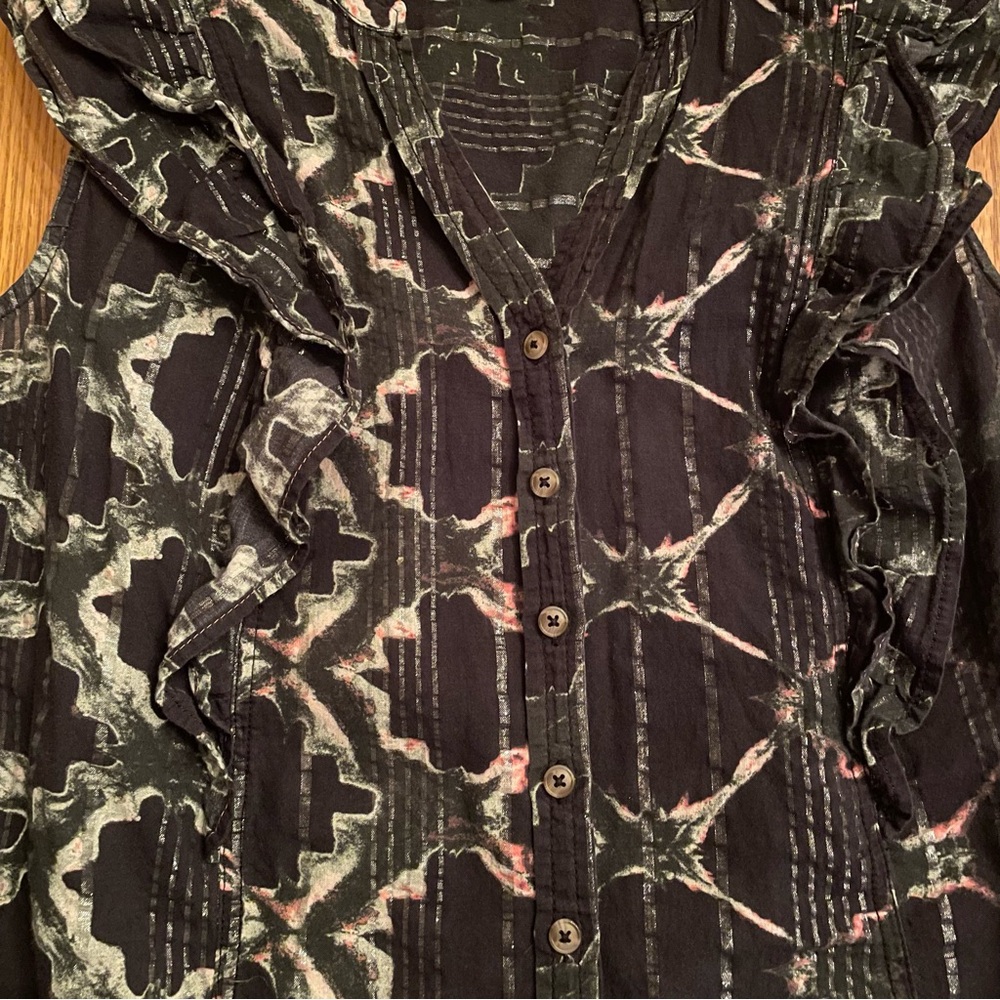 Anthropologie Pilcro Ruffled Button Top - Picture 2 of 4